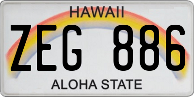 HI license plate ZEG886