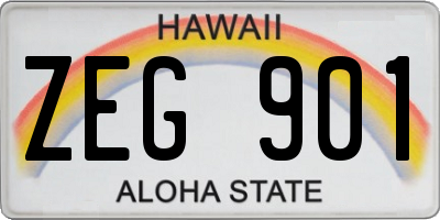 HI license plate ZEG901