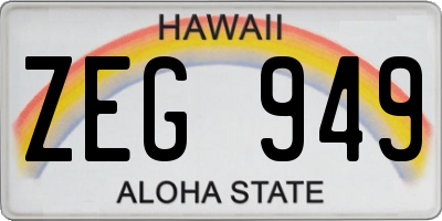 HI license plate ZEG949
