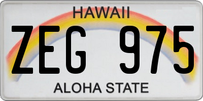HI license plate ZEG975