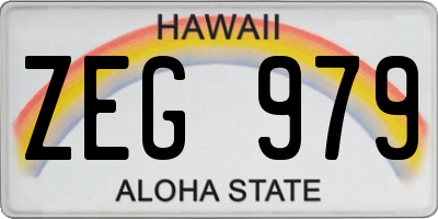 HI license plate ZEG979