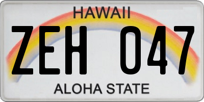 HI license plate ZEH047