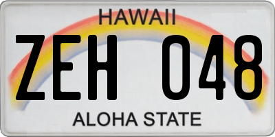 HI license plate ZEH048