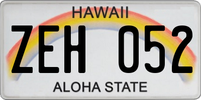 HI license plate ZEH052