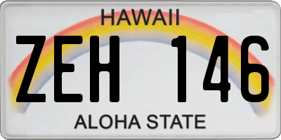 HI license plate ZEH146