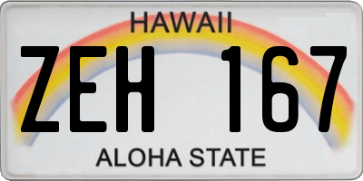 HI license plate ZEH167
