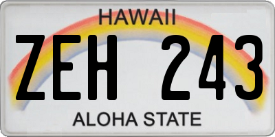 HI license plate ZEH243