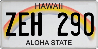 HI license plate ZEH290