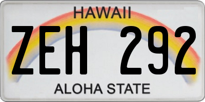 HI license plate ZEH292