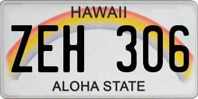 HI license plate ZEH306