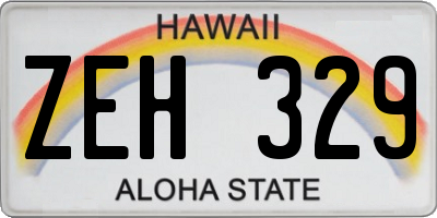 HI license plate ZEH329