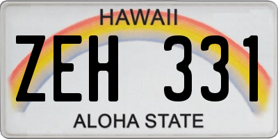 HI license plate ZEH331