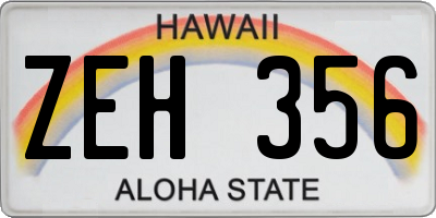 HI license plate ZEH356
