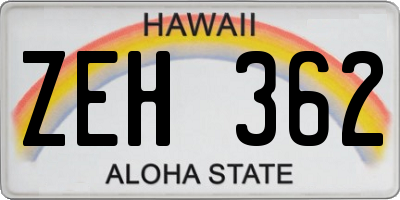 HI license plate ZEH362