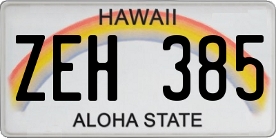 HI license plate ZEH385
