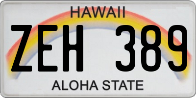 HI license plate ZEH389