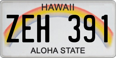 HI license plate ZEH391