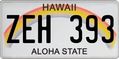 HI license plate ZEH393