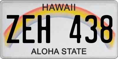 HI license plate ZEH438