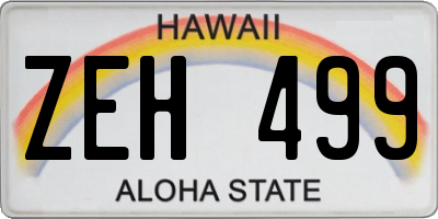 HI license plate ZEH499