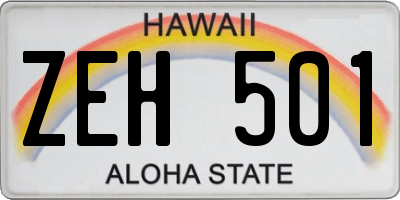 HI license plate ZEH501