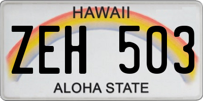 HI license plate ZEH503