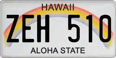 HI license plate ZEH510