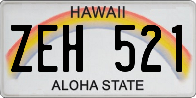 HI license plate ZEH521