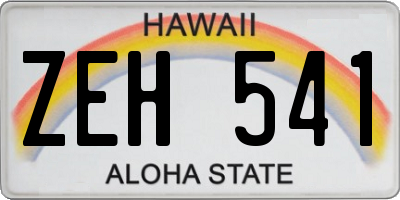 HI license plate ZEH541