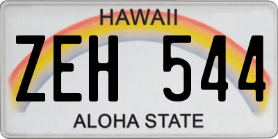 HI license plate ZEH544