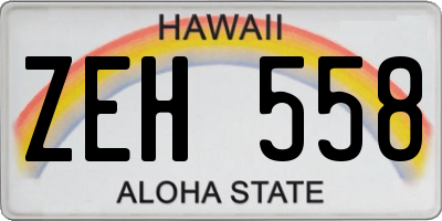 HI license plate ZEH558