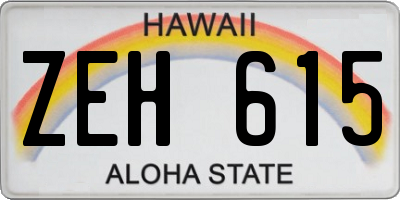 HI license plate ZEH615