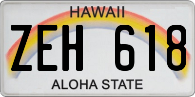 HI license plate ZEH618