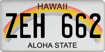 HI license plate ZEH662