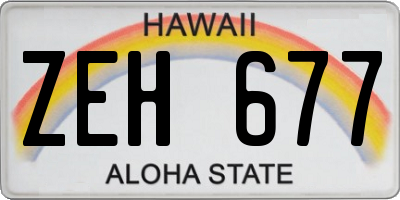 HI license plate ZEH677