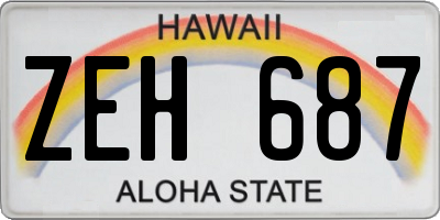 HI license plate ZEH687