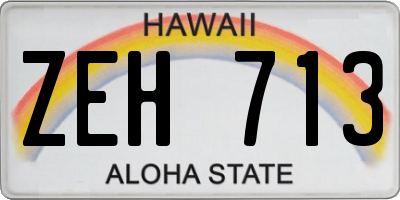 HI license plate ZEH713