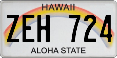 HI license plate ZEH724