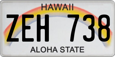 HI license plate ZEH738