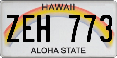 HI license plate ZEH773