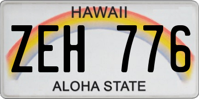 HI license plate ZEH776