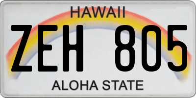 HI license plate ZEH805