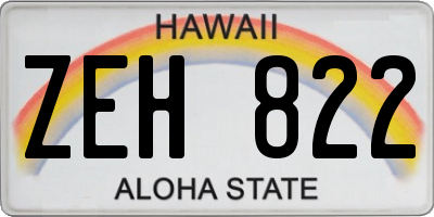 HI license plate ZEH822