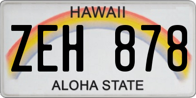 HI license plate ZEH878
