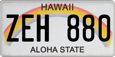 HI license plate ZEH880