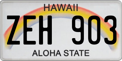 HI license plate ZEH903