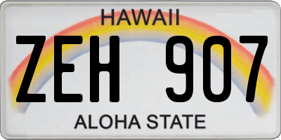 HI license plate ZEH907