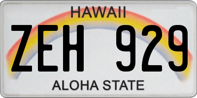 HI license plate ZEH929