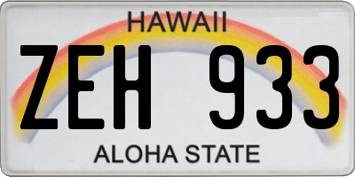 HI license plate ZEH933