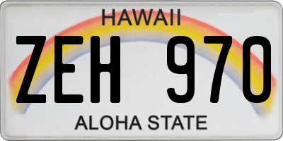 HI license plate ZEH970